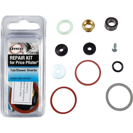 Danco Price Pfister, Tub/Shower Diverter Rubber, Metal, Fiber Faucet Repair Kit 24166